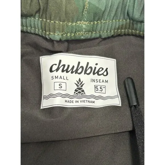 Chubbies 5.5 Inch Athletic Shorts Men Small Green Camo Print Lined NWOT - Picture 5 of 6
